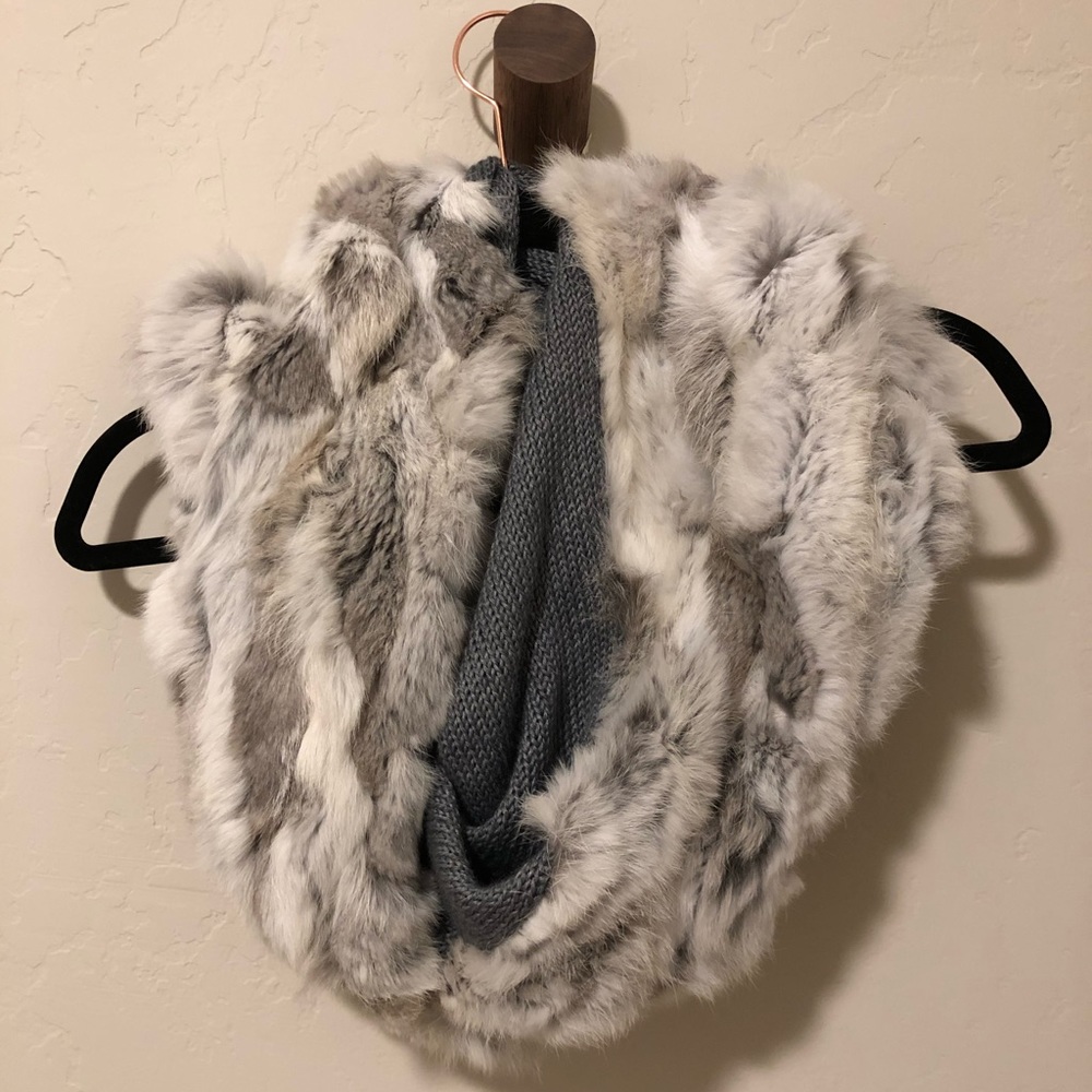 Real rabbit fur scarf from Japan